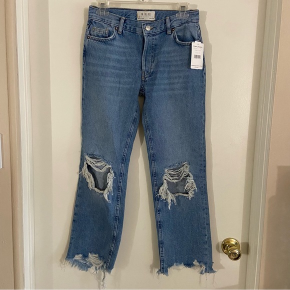 NWT Free People Maggie Mid Rise Straight Jeans - Picture 5 of 12